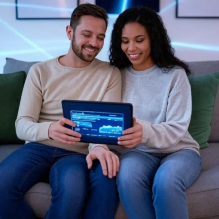 Klient cieszy się inteligentnym oświetleniem