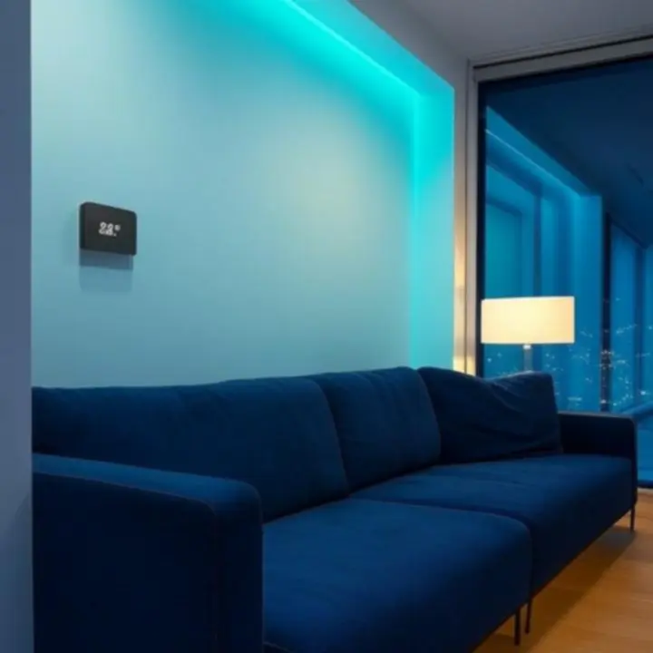 Inteligentny salon z urządzeniami smart home